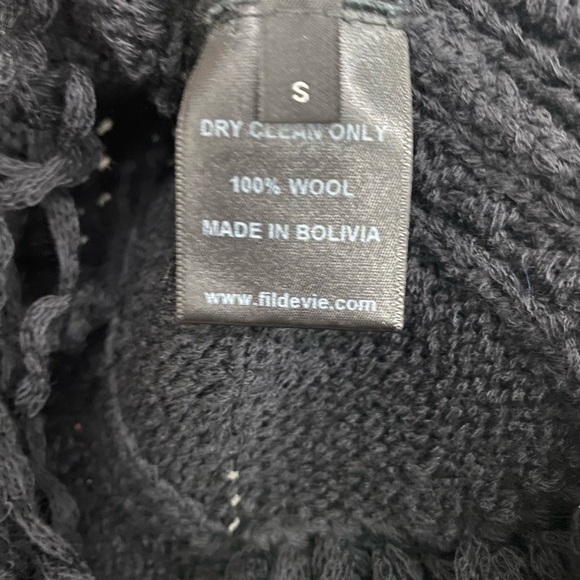 Fill De Vie 100% Wool Sweater, Made/Imported fm Bolivia Oversized Cableknit Sz S - Picture 8 of 9